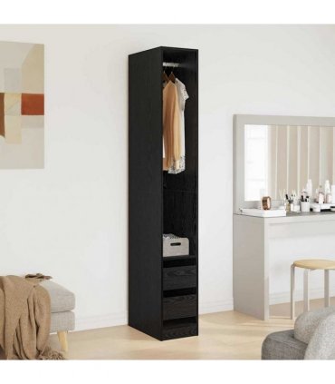 vidaXL Wardrobe Black Oak 30 x 50 x 200 cm