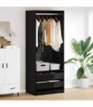 vidaXL Wardrobe Black Oak 80 x 50 x 200 cm