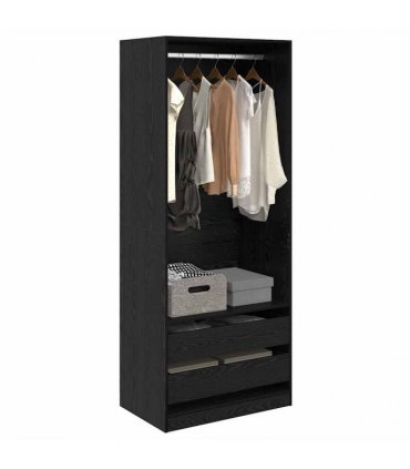vidaXL Wardrobe Black Oak 80 x 50 x 200 cm