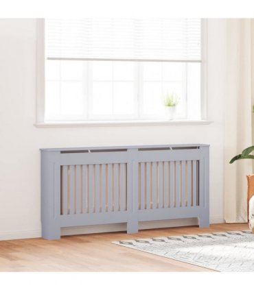 vidaXL Radiator Cover 2 pcs Grey 172 x 19 x 81.5 cm Engineered Wood