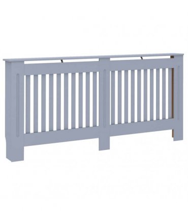 vidaXL Radiator Cover 2 pcs Grey 172 x 19 x 81.5 cm Engineered Wood