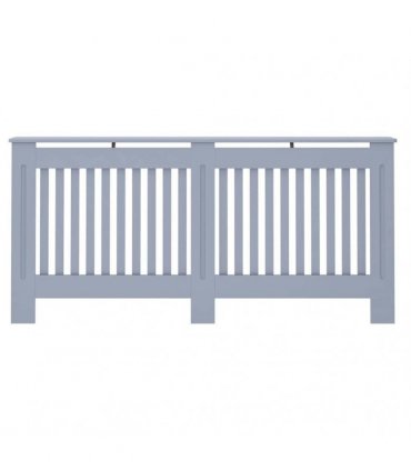 vidaXL Radiator Cover 2 pcs Grey 172 x 19 x 81.5 cm Engineered Wood