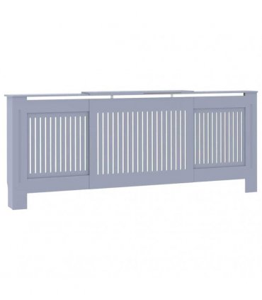 vidaXL Radiator Cover 2 pcs Grey 205 x 20.5 x 81.5cm Engineered Wood