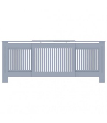 vidaXL Radiator Cover 2 pcs Grey 205 x 20.5 x 81.5cm Engineered Wood