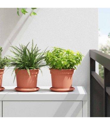 vidaXL Plant Pots 6 pcs Brick Red Plastic