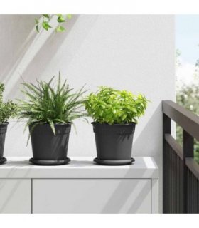 vidaXL Plant Pots 24 pcs Black Plastic