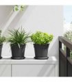 vidaXL Plant Pots 24 pcs Black Plastic