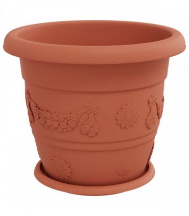 vidaXL Plant Pots 6 pcs Brick Red Ø 34 x 28 cm Plastic
