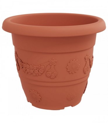 vidaXL Plant Pots 6 pcs Brick Red Ø 34 x 28 cm Plastic