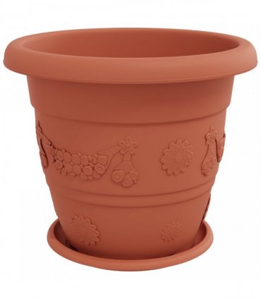 vidaXL Plant Pots 6 pcs Brick Red Ø 39 x 32 cm Plastic