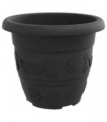 vidaXL Plant Pots 6 pcs Black Ø 30 x 25 cm Plastic