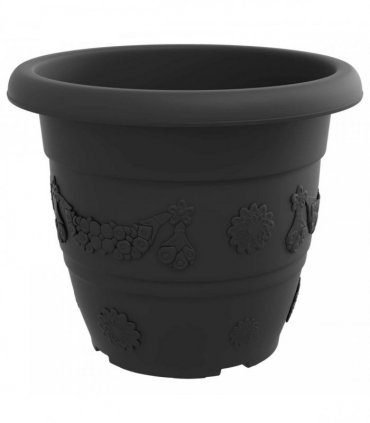 vidaXL Plant Pots 6 pcs Black Ø 34 x 28 cm Plastic