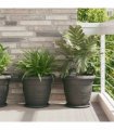vidaXL Plant Pots 6 pcs Black Ø 39 x 32 cm Plastic