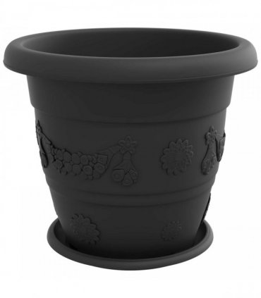 vidaXL Plant Pots 6 pcs Black Ø 39 x 32 cm Plastic