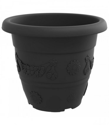 vidaXL Plant Pots 6 pcs Black Ø 39 x 32 cm Plastic
