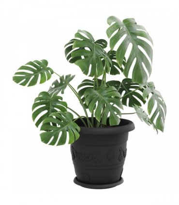 vidaXL Plant Pots 24 pcs Black Ø 34 x 28 cm Plastic