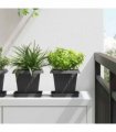 vidaXL Plant Pots 24 pcs Black Plastic