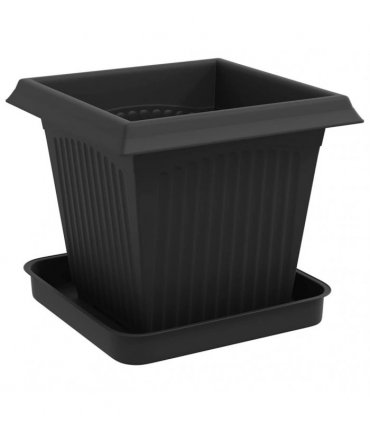 vidaXL Plant Pots 24 pcs Black Plastic