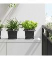 vidaXL Plant Pots 24 pcs Black Plastic