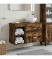 vidaXL Bathroom Cabinet Set 2 pcs Smoked Oak 79.5 x 35 x 80 cm