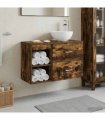 vidaXL Bathroom Cabinet Set 2 pcs Smoked Oak 79.5 x 41 x 80 cm