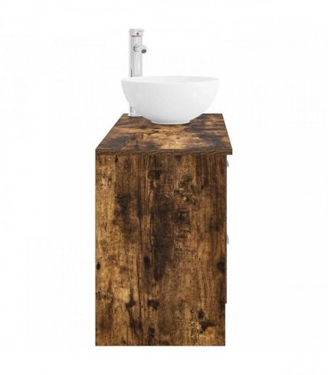 vidaXL Bathroom Cabinet Set 2 pcs Smoked Oak 79.5 x 41 x 80 cm
