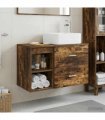 vidaXL Bathroom Cabinet Set 2 pcs Smoked Oak 79.5 x 41 x 80 cm