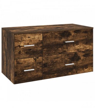 vidaXL Bathroom Cabinet Set 2 pcs Smoked Oak 92.5 x 44.5 x 50 cm