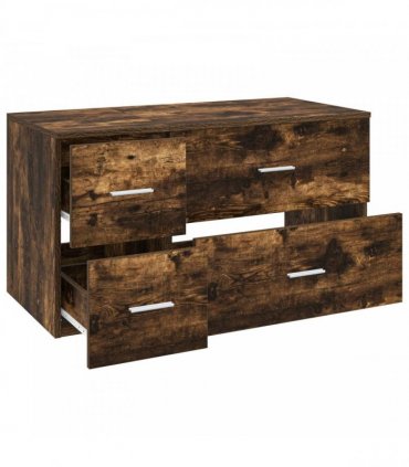 vidaXL Bathroom Cabinet Set 2 pcs Smoked Oak 92.5 x 44.5 x 50 cm