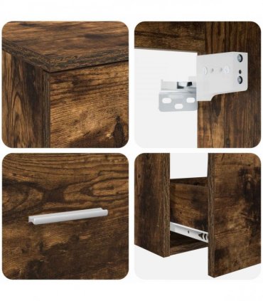 vidaXL Bathroom Cabinet Set 2 pcs Smoked Oak 92.5 x 44.5 x 50 cm