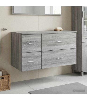 vidaXL Bathroom Cabinet Set 2 pcs Grey Sonoma 92.5 x 44.5 x 50 cm