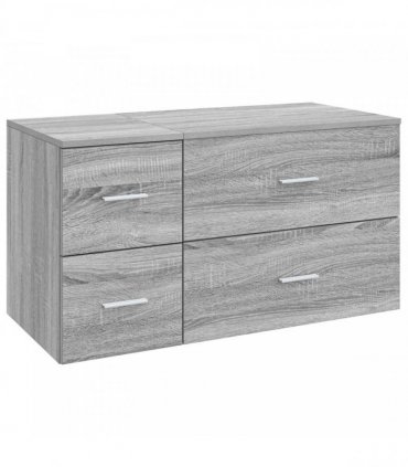 vidaXL Bathroom Cabinet Set 2 pcs Grey Sonoma 92.5 x 44.5 x 50 cm