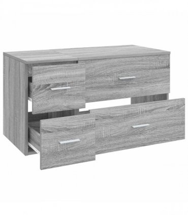 vidaXL Bathroom Cabinet Set 2 pcs Grey Sonoma 92.5 x 44.5 x 50 cm