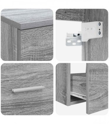 vidaXL Bathroom Cabinet Set 2 pcs Grey Sonoma 92.5 x 44.5 x 50 cm