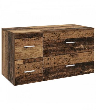 vidaXL Bathroom Cabinet Set 2 pcs Old Wood 92.5 x 44.5 x 50 cm