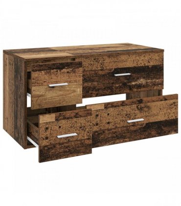 vidaXL Bathroom Cabinet Set 2 pcs Old Wood 92.5 x 44.5 x 50 cm