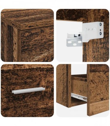 vidaXL Bathroom Cabinet Set 2 pcs Old Wood 92.5 x 44.5 x 50 cm