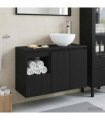 vidaXL Bathroom Cabinet Set 2 pcs Black 79.5 x 35 x 80 cm