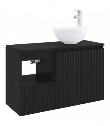 vidaXL Bathroom Cabinet Set 2 pcs Black 79.5 x 35 x 80 cm