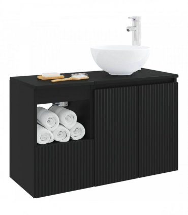 vidaXL Bathroom Cabinet Set 2 pcs Black 79.5 x 35 x 80 cm