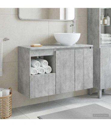 vidaXL Bathroom Cabinet Set 2 pcs Concrete Grey 79.5 x 35 x 80 cm