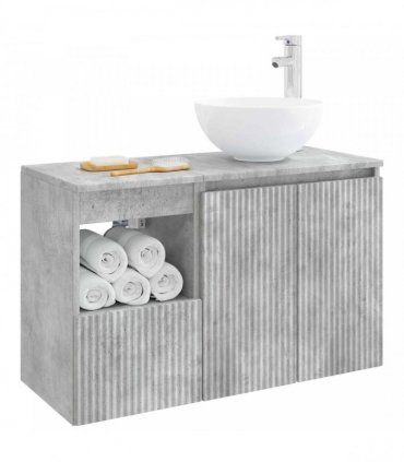 vidaXL Bathroom Cabinet Set 2 pcs Concrete Grey 79.5 x 35 x 80 cm