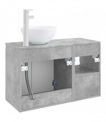 vidaXL Bathroom Cabinet Set 2 pcs Concrete Grey 79.5 x 35 x 80 cm