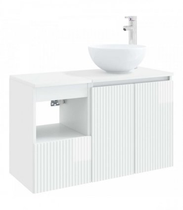 vidaXL Bathroom Cabinet Set 2 pcs High Gloss White 79.5 x 35 x 80 cm