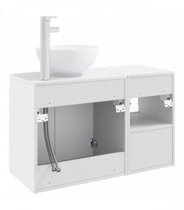 vidaXL Bathroom Cabinet Set 2 pcs High Gloss White 79.5 x 35 x 80 cm