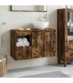 vidaXL Bathroom Cabinet Set 2 pcs Smoked Oak 79.5 x 35 x 80 cm