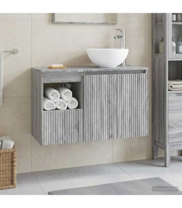 vidaXL Bathroom Cabinet Set 2 pcs Grey Sonoma 79.5 x 35 x 80 cm
