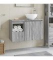 vidaXL Bathroom Cabinet Set 2 pcs Grey Sonoma 79.5 x 35 x 80 cm
