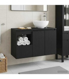 vidaXL Bathroom Cabinet Set 2 pcs Black 79.5 x 41 x 80 cm