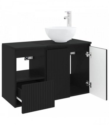 vidaXL Bathroom Cabinet Set 2 pcs Black 79.5 x 41 x 80 cm